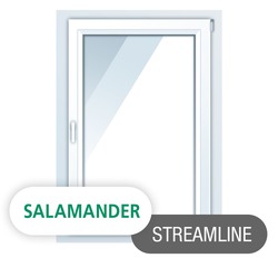 Пластиковые окна Salamander Streamline (Германия), одностворчатые 900*1400