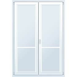 Балконная дверь двухстворчатая без стекол, глухая 1400*2100
